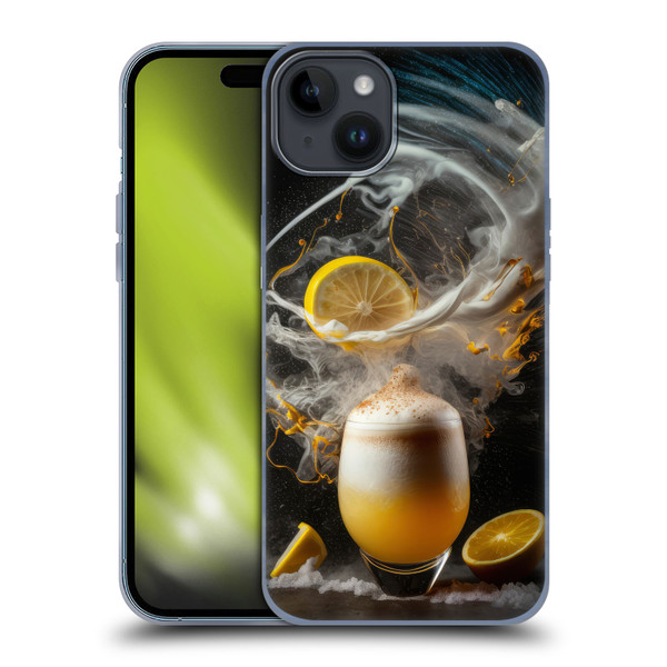 Spacescapes Cocktails Explosive Elixir, Whisky Sour Soft Gel Case for Apple iPhone 15 Plus
