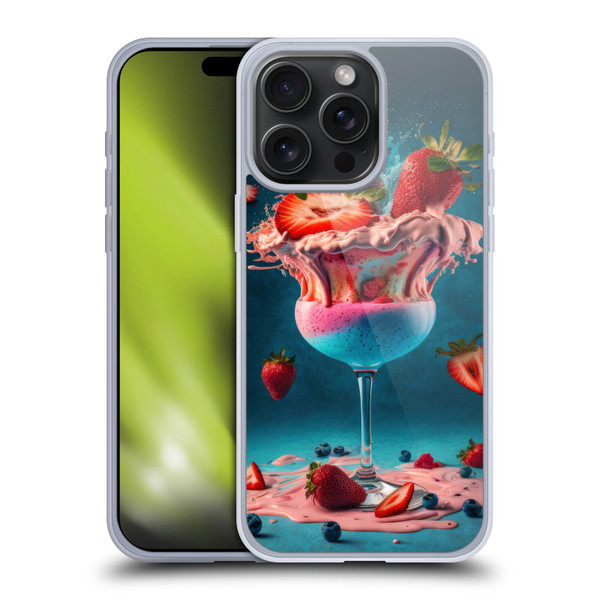 Spacescapes Cocktails Frozen Strawberry Daiquiri Soft Gel Case for Apple iPhone 15 Pro Max
