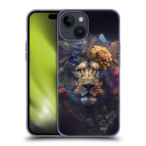 Spacescapes Floral Lions Flowering Pride Soft Gel Case for Apple iPhone 15