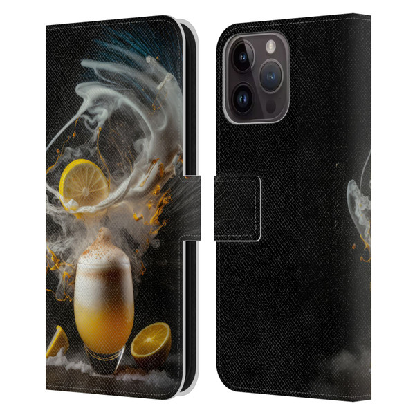 Spacescapes Cocktails Explosive Elixir, Whisky Sour Leather Book Wallet Case Cover For Apple iPhone 15 Pro Max