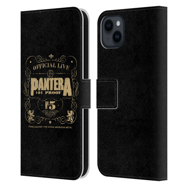 Pantera Art 101 Proof Leather Book Wallet Case Cover For Apple iPhone 15 Plus