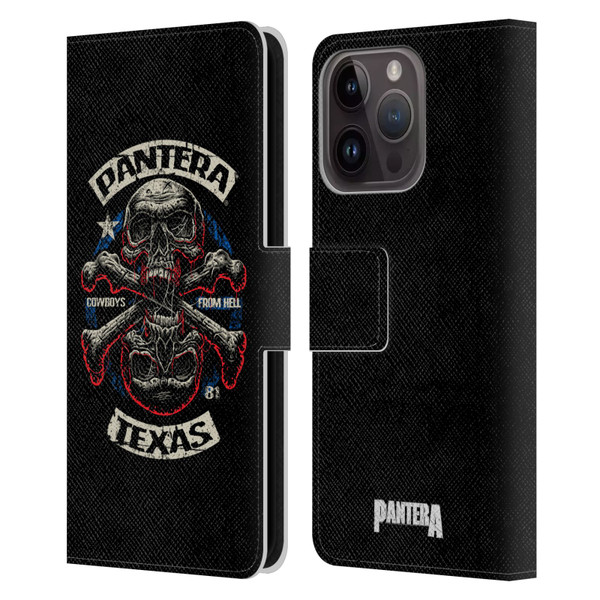 Pantera Art Double Cross Leather Book Wallet Case Cover For Apple iPhone 15 Pro