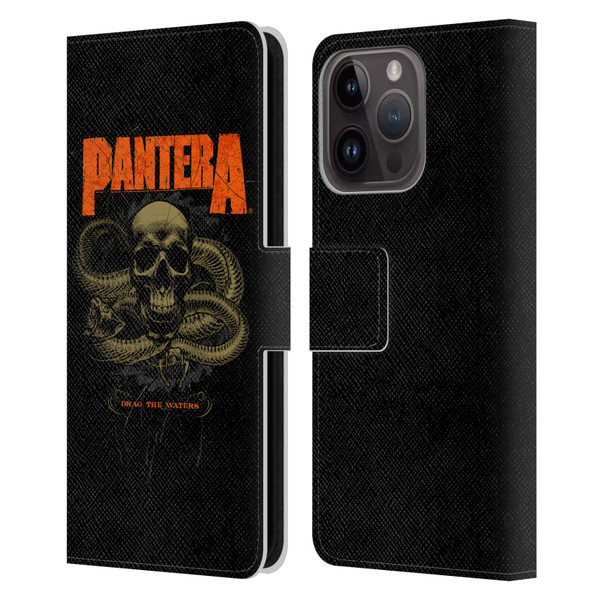 Pantera Art Drag The Waters Leather Book Wallet Case Cover For Apple iPhone 15 Pro