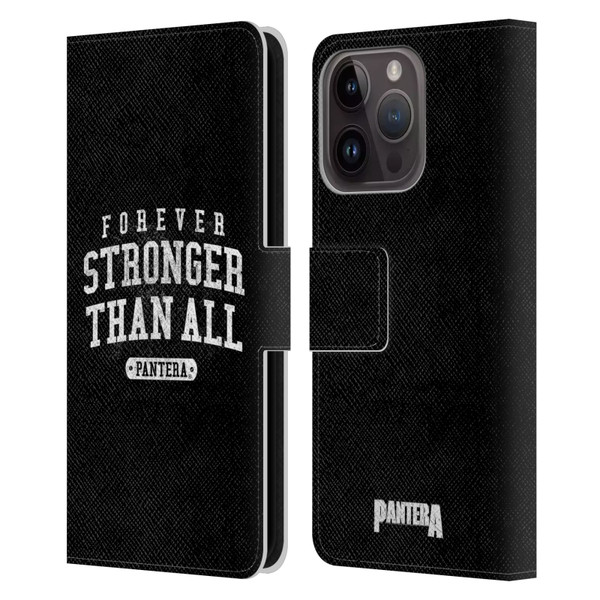 Pantera Art Stronger Than All Leather Book Wallet Case Cover For Apple iPhone 15 Pro