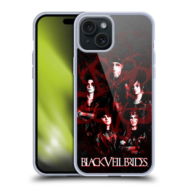 Black Veil Brides Band Members Group Soft Gel Case for Apple iPhone 15 Plus