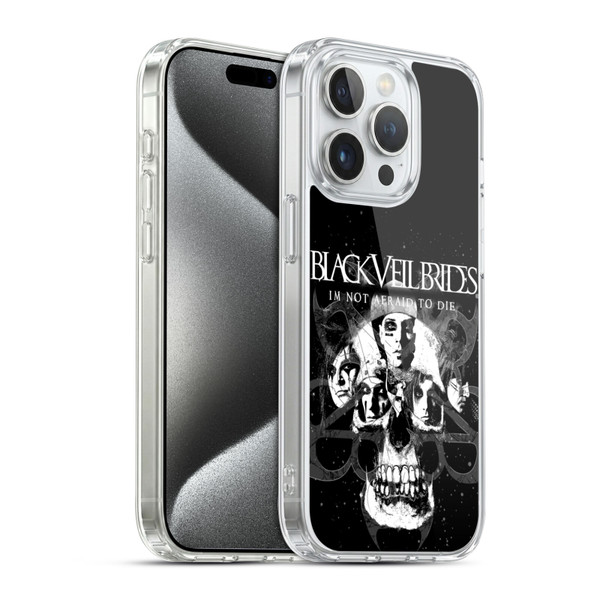 Black Veil Brides Band Art Skull Faces Soft Gel Case for Apple iPhone 15 Pro & MagSafe