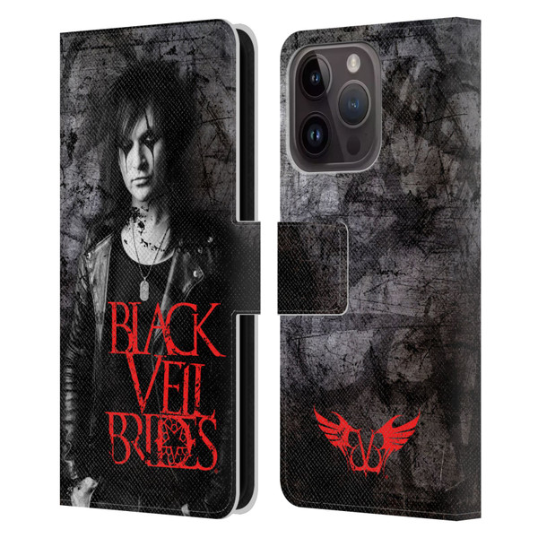 Black Veil Brides Band Members Jinxx Leather Book Wallet Case Cover For Apple iPhone 15 Pro