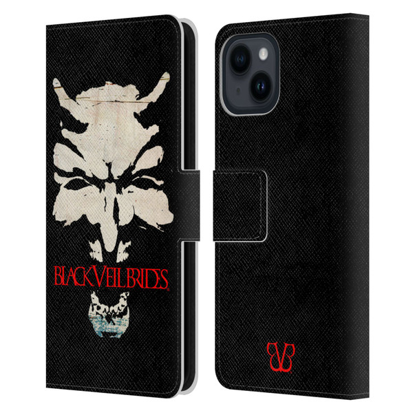 Black Veil Brides Band Art Devil Art Leather Book Wallet Case Cover For Apple iPhone 15
