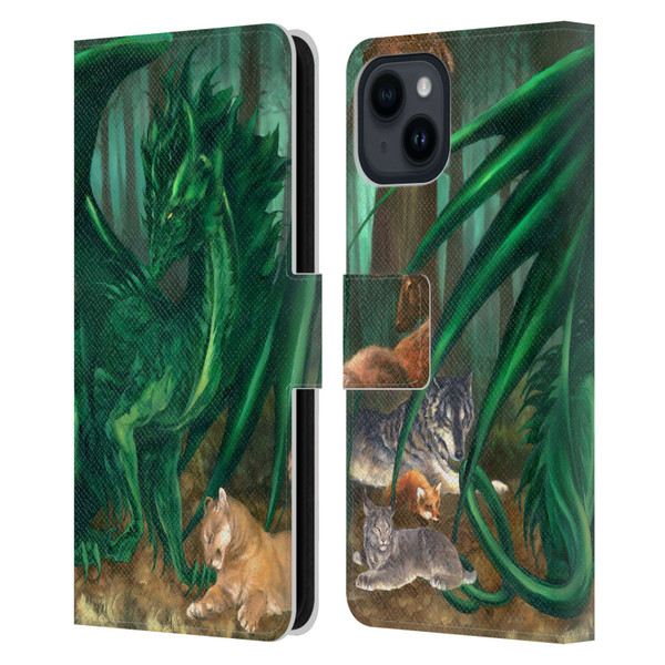 Ruth Thompson Dragons Lord of the Forest Leather Book Wallet Case Cover For Apple iPhone 15