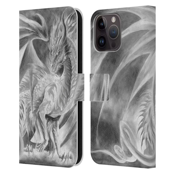 Ruth Thompson Dragons Silver Ice Leather Book Wallet Case Cover For Apple iPhone 15 Pro Max