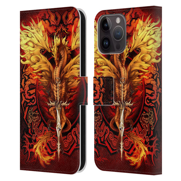 Ruth Thompson Dragons Flameblade Leather Book Wallet Case Cover For Apple iPhone 15 Pro Max