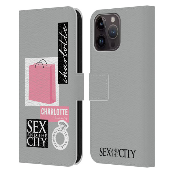 Sex and The City: Television Series Characters Shopping Bag Charlotte Leather Book Wallet Case Cover For Apple iPhone 15 Pro Max