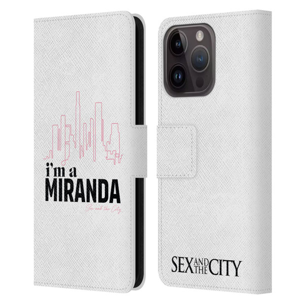 Sex and The City: Television Series Characters I'm A Miranda Leather Book Wallet Case Cover For Apple iPhone 15 Pro