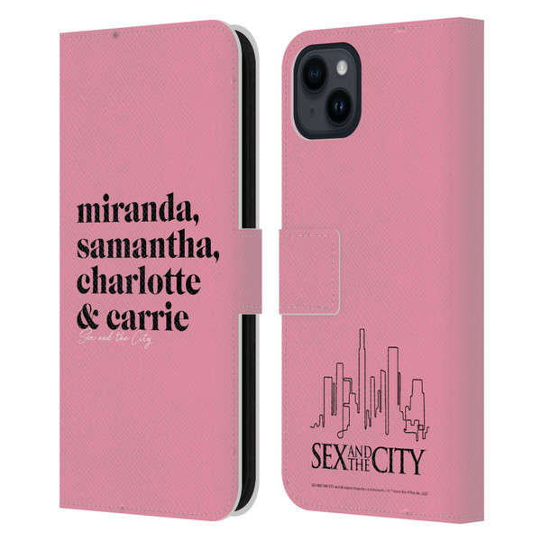 Sex and The City: Television Series Graphics Character 2 Leather Book Wallet Case Cover For Apple iPhone 15 Plus