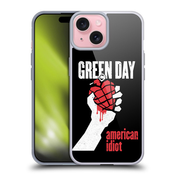 Green Day Graphics American Idiot Soft Gel Case for Apple iPhone 15