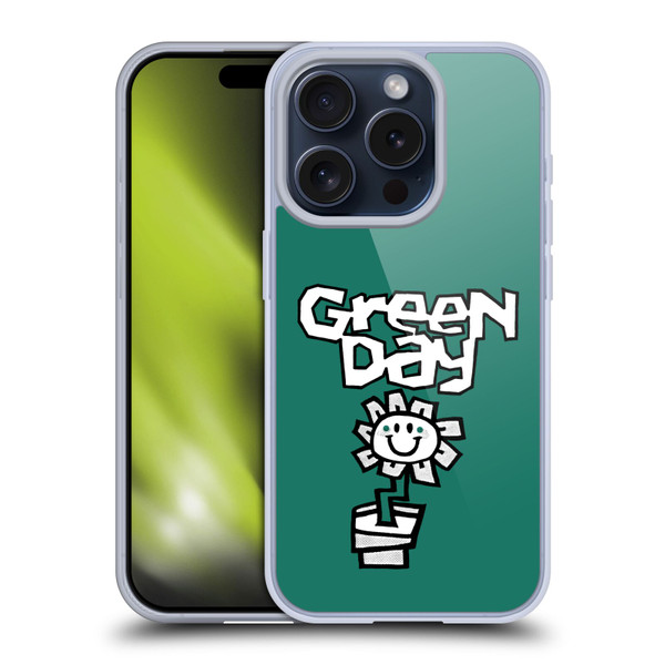 Green Day Graphics Flower Soft Gel Case for Apple iPhone 15 Pro