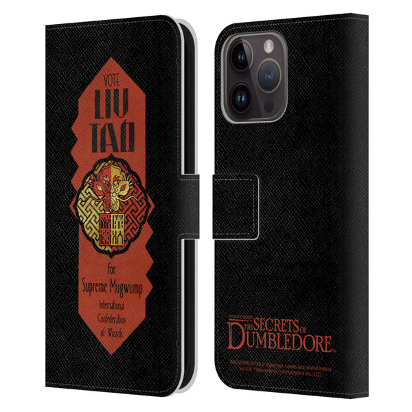 Fantastic Beasts: Secrets of Dumbledore Graphics Liu Tao Leather Book Wallet Case Cover For Apple iPhone 15 Pro Max