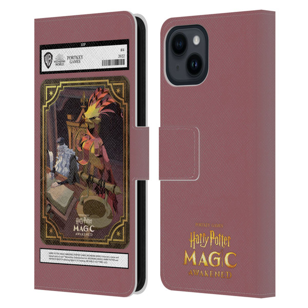 Harry Potter: Magic Awakened Characters Dumbledore Card Leather Book Wallet Case Cover For Apple iPhone 15
