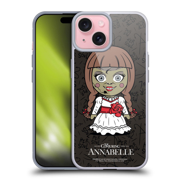 Annabelle Graphics Character Art Soft Gel Case for Apple iPhone 15