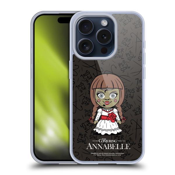 Annabelle Graphics Character Art Soft Gel Case for Apple iPhone 15 Pro