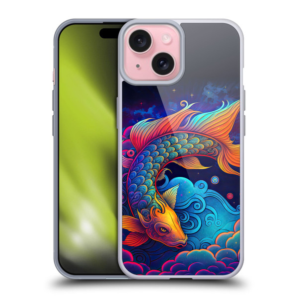 Wumples Cosmic Animals Clouded Koi Fish Soft Gel Case for Apple iPhone 15