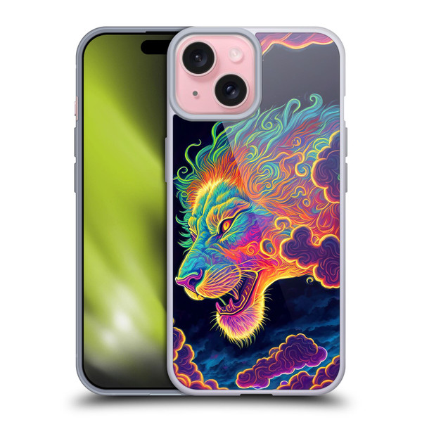 Wumples Cosmic Animals Clouded Lion Soft Gel Case for Apple iPhone 15