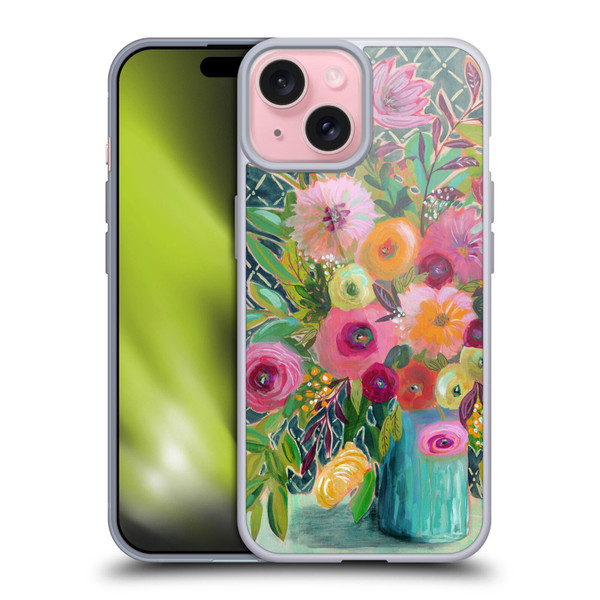 Suzanne Allard Floral Graphics Hope Springs Soft Gel Case for Apple iPhone 15