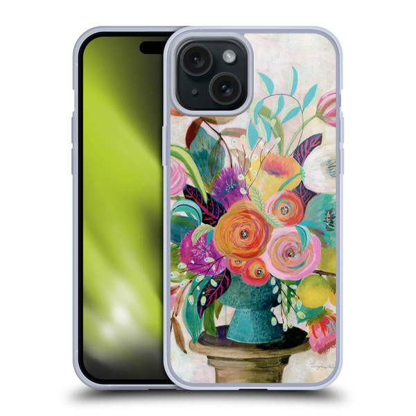 Suzanne Allard Floral Graphics Charleston Glory Soft Gel Case for Apple iPhone 15 Plus