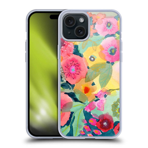 Suzanne Allard Floral Graphics Delightful Soft Gel Case for Apple iPhone 15 Plus