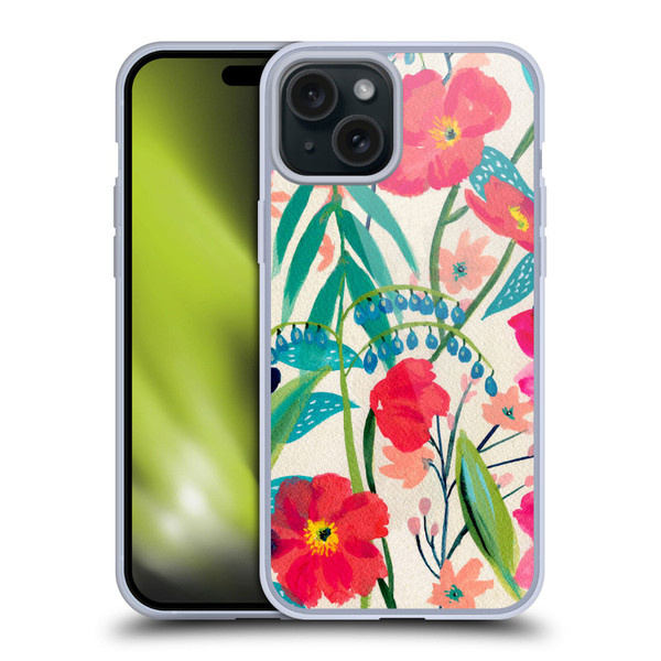 Suzanne Allard Floral Graphics Garden Party Soft Gel Case for Apple iPhone 15 Plus