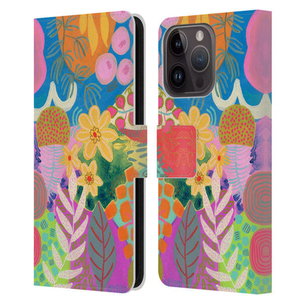 Suzanne Allard Floral Art Yellow Daisies Leather Book Wallet Case Cover For Apple iPhone 15 Pro