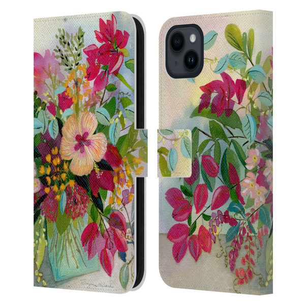 Suzanne Allard Floral Graphics Flamands Leather Book Wallet Case Cover For Apple iPhone 15 Plus