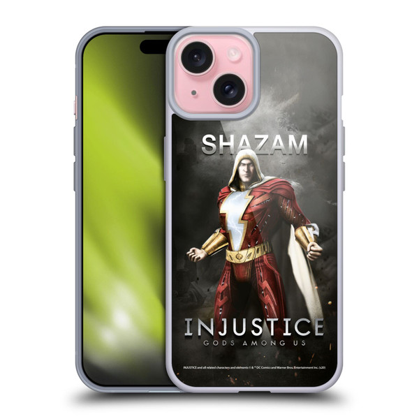 Injustice Gods Among Us Characters Shazam Soft Gel Case for Apple iPhone 15