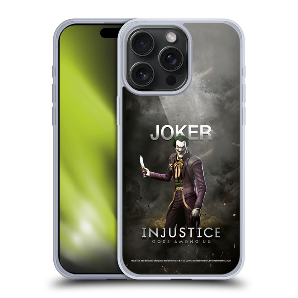 Injustice Gods Among Us Characters Joker Soft Gel Case for Apple iPhone 15 Pro Max