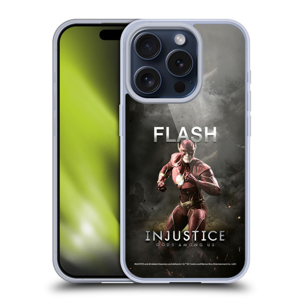 Injustice Gods Among Us Characters Flash Soft Gel Case for Apple iPhone 15 Pro