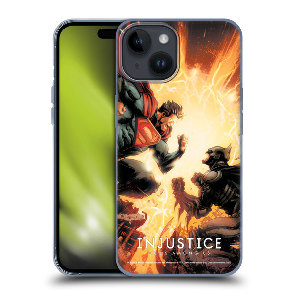 Injustice Gods Among Us Key Art Battle Soft Gel Case for Apple iPhone 15