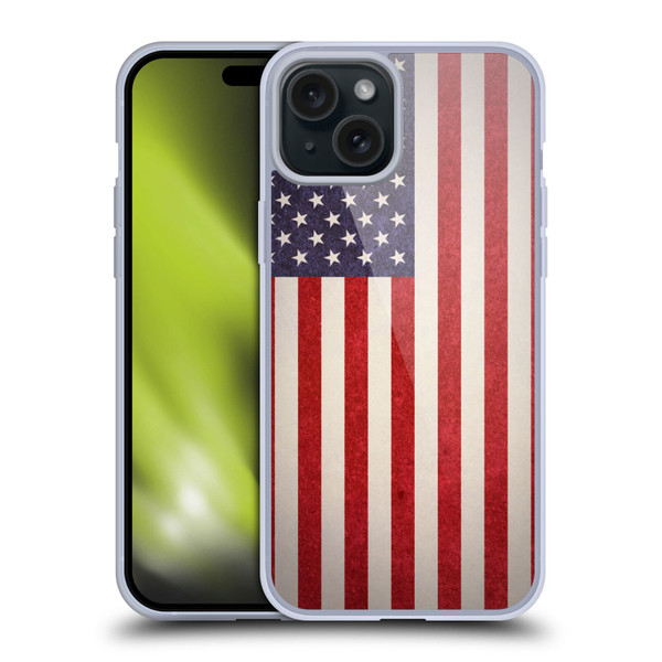 Ameritech Graphics American Flag Soft Gel Case for Apple iPhone 15 Plus