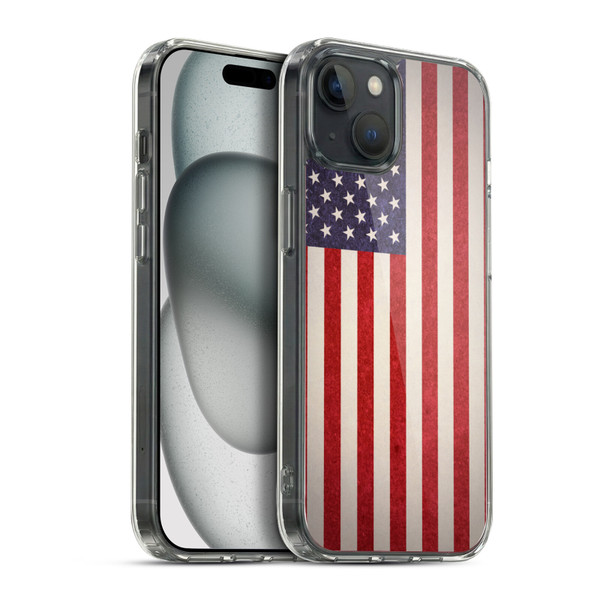 Ameritech Graphics American Flag Soft Gel Case for Apple iPhone 15 Plus & MagSafe