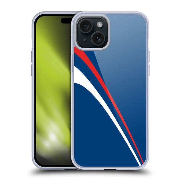 Ameritech Graphics Red And White Lines Soft Gel Case for Apple iPhone 15 Plus