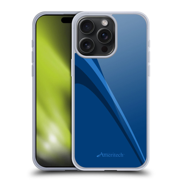 Ameritech Graphics Blue Mono Lines Soft Gel Case for Apple iPhone 15 Pro Max