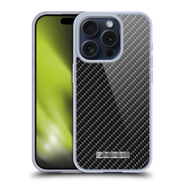 Ameritech Graphics Carbon Fiber Print Soft Gel Case for Apple iPhone 15 Pro