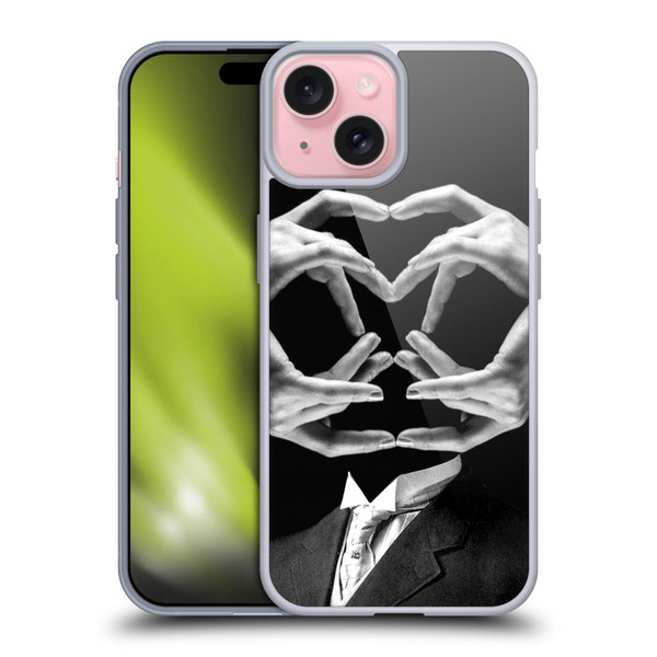 LouiJoverArt Black And White Mr Handy Man Soft Gel Case for Apple iPhone 15