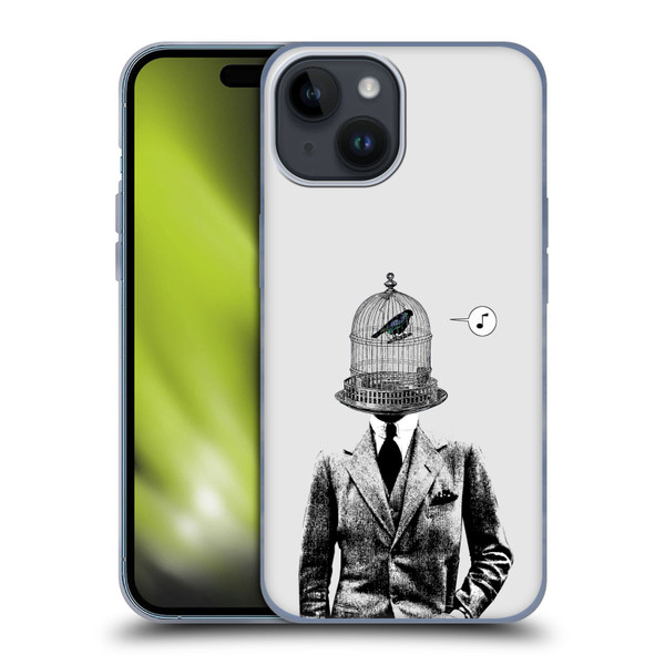 LouiJoverArt Black And White Plumage Soft Gel Case for Apple iPhone 15