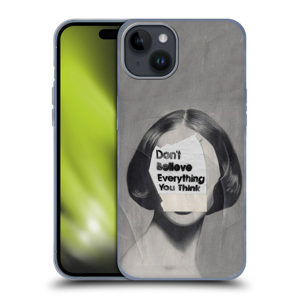 LouiJoverArt Black And White Think Soft Gel Case for Apple iPhone 15 Plus