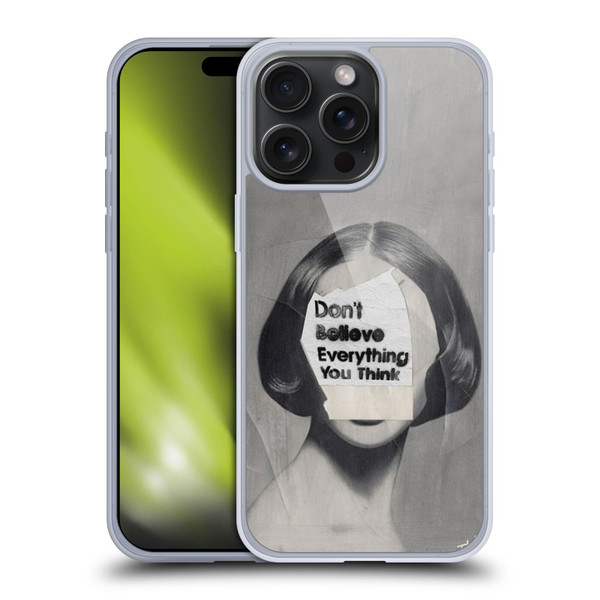 LouiJoverArt Black And White Think Soft Gel Case for Apple iPhone 15 Pro Max