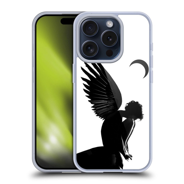 LouiJoverArt Black And White Angel Soft Gel Case for Apple iPhone 15 Pro