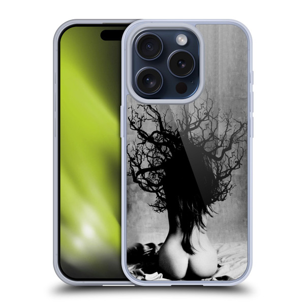 LouiJoverArt Black And White She Oak Soft Gel Case for Apple iPhone 15 Pro