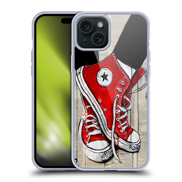 LouiJoverArt Red Ink Shoes Soft Gel Case for Apple iPhone 15 Plus