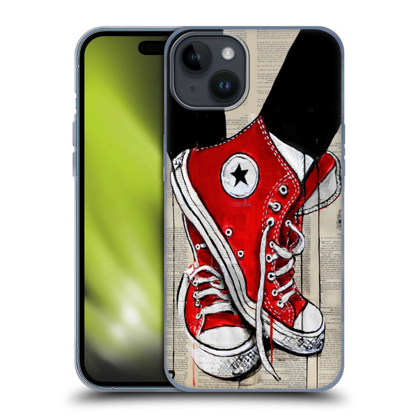 LouiJoverArt Red Ink Shoes Soft Gel Case for Apple iPhone 15 Plus