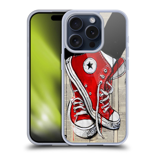 LouiJoverArt Red Ink Shoes Soft Gel Case for Apple iPhone 15 Pro